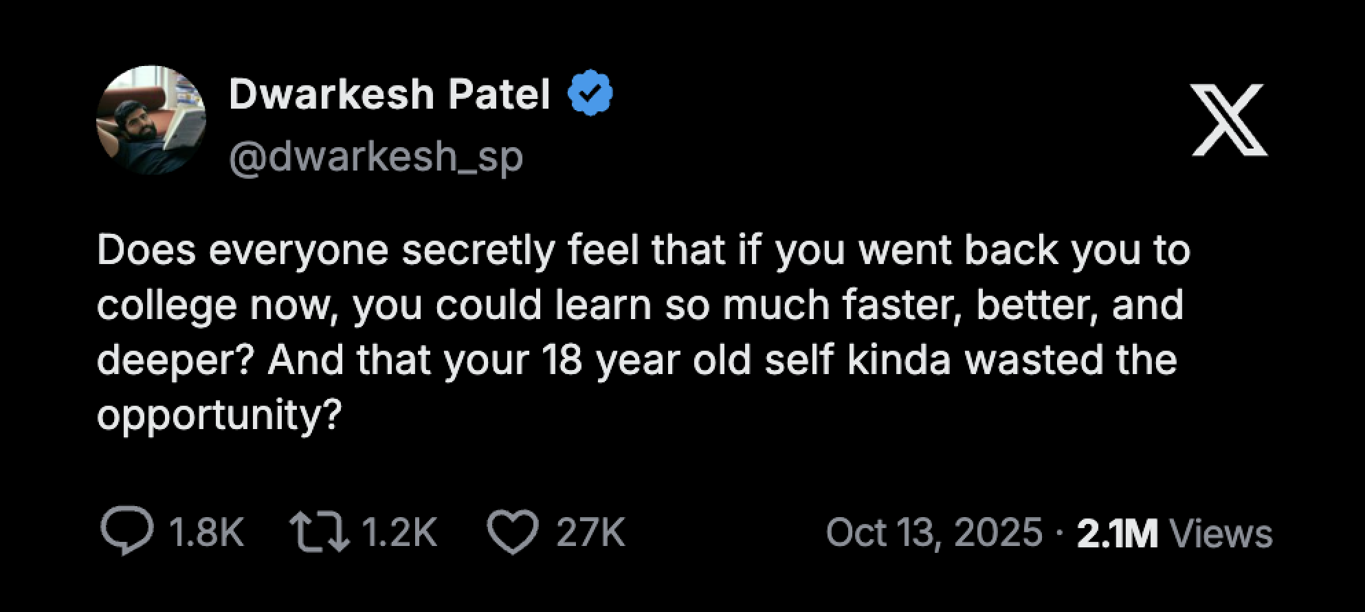 An Intriguing X Post: My Reply